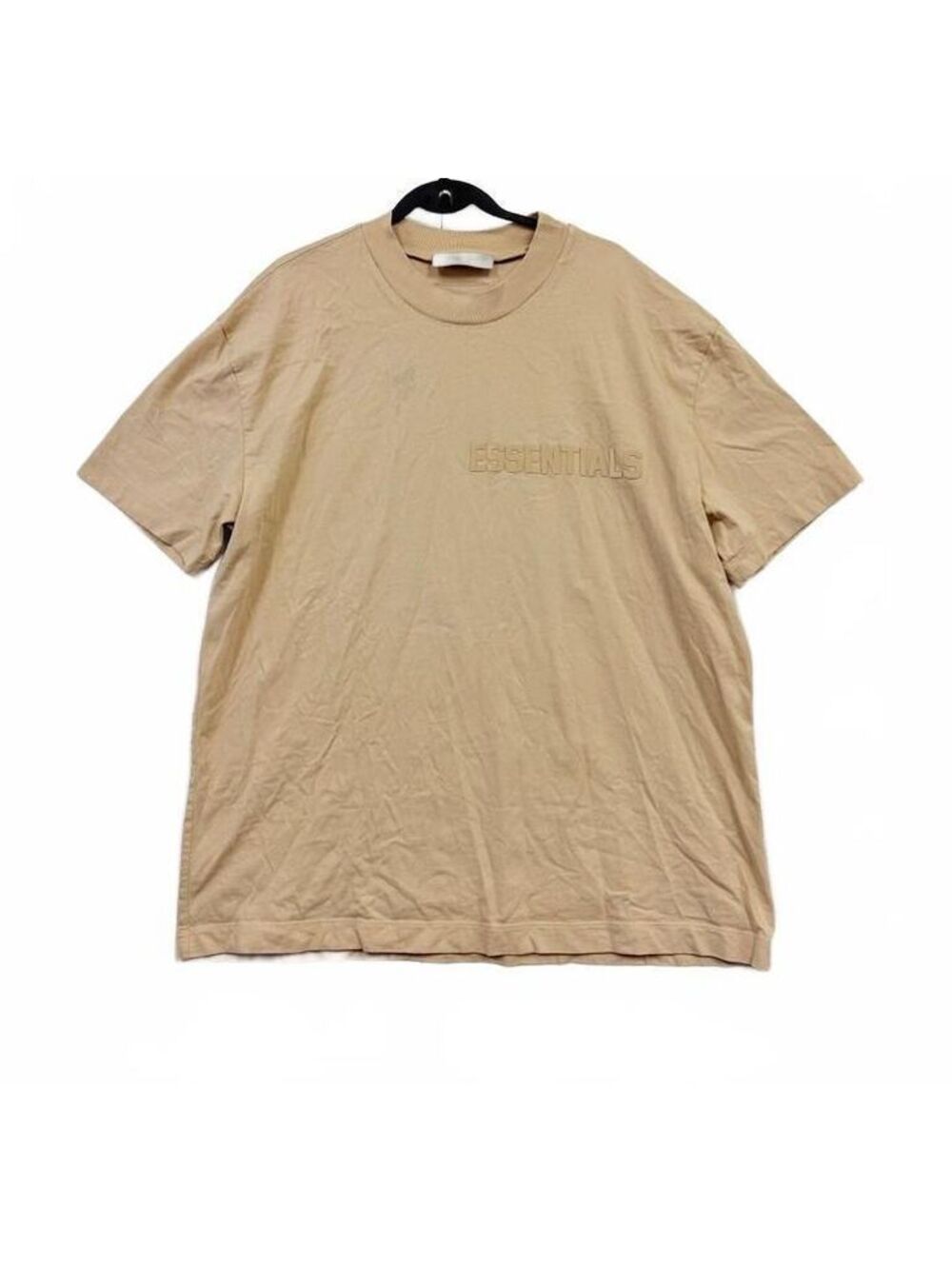 Fear of God Essentials T-Shirt Beige Tan Logo Tee Size XL Oversized Streetwear